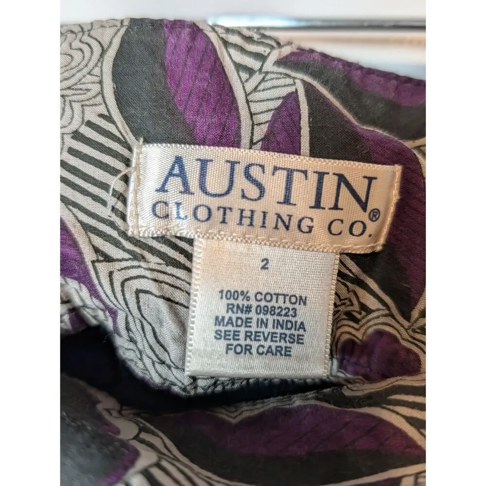 Austin Clothing Co Floral A-Line Skirt Size 2 Purple Black Gray  Classic Street